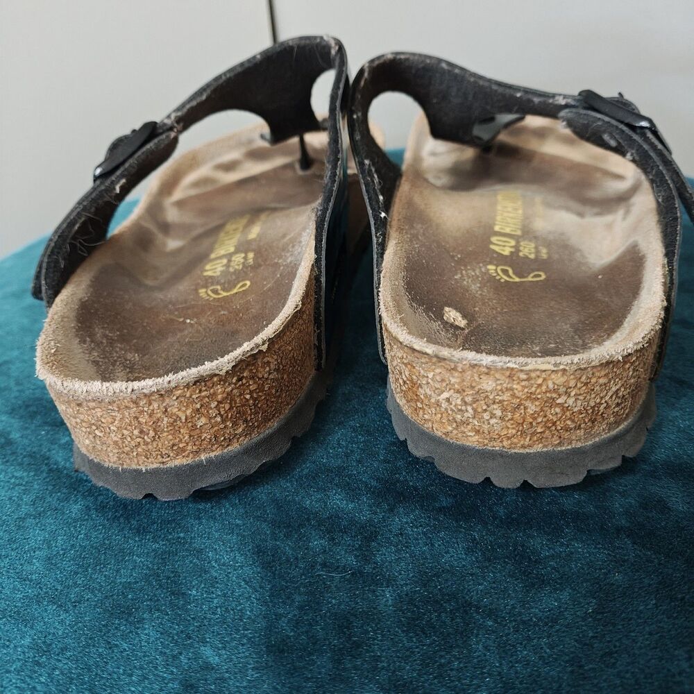 Birkenstock Gizeh Thong Sandals Womens Size 9 / 40 Black Patent Leather Slip On - Picture 4 of 10